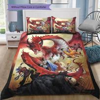 Dungeons & Dragons D20 kauliukų rašto patalynės komplektas, dovana žaidimų entuziastams. 135x200cm brown