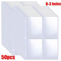 5/50pcs 4-Pocket Binder Photocards Holder Binder Background Paper Kpop Photo Album 6/3 Holes Inner Page Photo Card Binder Sleeve