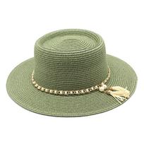 Naujos Moteriškos Kepurės Vasarinės Šiaudinės Kepurės nuo Saulės Lauko Paplūdimio Panama Jazz Kepurės Laisvalaikio Atostogų Dangtelis Sombreros De Mujer 56-58cm beige