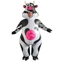 Juokingas pripučiamas karvės kostiumas Helovinui Cosplay Adult (Height 150-190CM) white