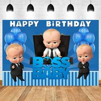 Boss Baby tematikos fonas Mergaitės Berniuko Gimtadienio Šventės Vaikų Kambario Dekoracija Fotografijos Fonas Individualaus Pavadinimo Plakatas Vėliava Vinyl 75X50cm