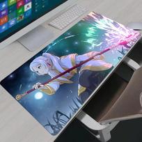 Mouse Pad Large XXL Anime Frieren Mouse Pad Office Desktop Nonslip Keyboard Desk Mat Computer Game Lockedge Extended Rug 400x900x2MM gray