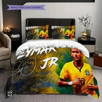 Vibrant Neymar Jr Action Bedding (1 * duvet cover + 2 * pillowcase, without core) 2D Flat Christmas birthday gift Duvet cover and pillowcase 135x200cm