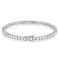 Gamyklinė kaina D VVS1 Moissanite teniso apyrankė 925 sidabro vienos eilės klasika su apyrankėmis moterims, vyrams, papuošalai 2mm 17cm&Gold-color white
