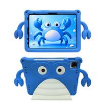 Vaikams 3D mielas krabas planšetės dėklas, skirtas iPad 10 kartos 10.9 colių 11 12 kartos, iPad Pro 11 colių Air 4/5/6/7/8 A16/A19 M2 M3 M4 M5 2026 EVA dangtelis iPad Air6 11 M2(2024 mėlyna