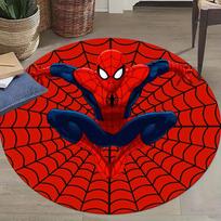 1 vnt. Marvel Žmogus-voras apvalus kilimas - Neslystantis, skalbiamas mašinoje poliesterio kilimas svetainei ir miegamojo dekoravimui - Puiki Kalėdų ar Bi 120cm/47.2in