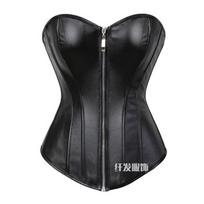 Moterų PU Žuvies kaulo Korsetas Glaudus Juosmens Suspaudėjas Kūno Formuotojas Bustier Topas M juoda