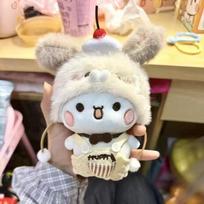 Naujas Bubu Ir Yier Pando Pliušinis Lėlės Kostiumas Minkštas Anime Žaislas Kawaii Animacinis Pūkuotas Lokys Maišelio Raktų Pakabukas Papuošalas Poros Dovana white