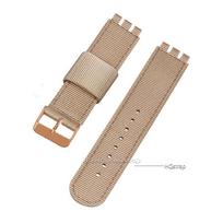 Nailono Odos Riešinis Dirželis SWATCH Serijai Drobės Pakeičiamas Laikrodžio Dirželis 17mm 19mm 20mm Apyrankė Vyrams Moterims Apyrankės Aksesuarai 17mm beige