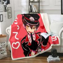 Anime Tualetu prisirišęs Hanako-kun Antklodė Minkštas Sofos Užtiesalas Mesti Antklodę Vilnos Gobelenas Lengvas Šiltas Lovai Miegamojo Sofai 75x100cm black