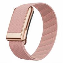 NAUJA sportinė nailoninė apyrankė Whoop 5.0 dirželiui WHOOP 5.0MG pintas elastinis dirželis su auksinės/sidabrinės/rožinio aukso metaliniu rėmeliu beige