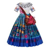 Merginos Encanto kostiumas Žavesys Princesės suknelės kostiumas Vaikams Cosplay Mirabel Karnavalas Isabela Gimtadienio šventė Kalėdiniai drabužiai 4T (Tag 120) brown