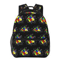 Matematika Rubikas Rubiks Rubikso Žaidėjo Kubas Matematikos Mėgėjai Studentų Kuprinė Mokyklinė Kuprinė Dieninė Kuprinė Žygiams Vyrams Moterims Kuprinė ant Pečių One Size black