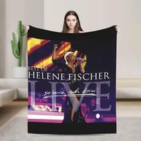 Super Warm BlanketsGirls Boys Travel Helene Fischer Collage Throw Blanket  Flannel Bedspread For Bedroom Novelty Sofa Bed Cover 75x100cm (30x40inch) black