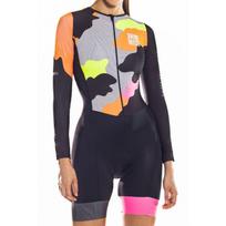 Womens Triathlon Suit Short Sleeve Cycling Jersey Compression Fit Road MTB Running Sports S gray