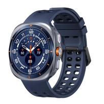 Original Silicone Strap for Samsung Galaxy Watch Ultra 2 47mm 2026 Sport Band Bracelet for Galaxy Watch Ultra 2/1 47mm Wristband Galaxy Ultra (2025) mėlyna