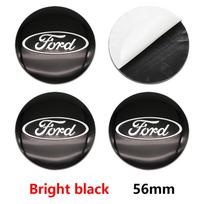 4 vnt. 3D 56 mm rato dangtelio centrinis lipdukas 60 mm Ford logotipas Rato stebulės dangtelis Automatinis ratlankio tvirtinamas apsaugos nuo dulkių ženklelio dangtelio lipdukas 4Pcs  Ford black