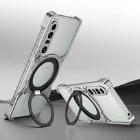 Sony Xperia 1 V 1 IV 5 10 V magnetinis dėklas Metalinis buferis Be rėmelio su 360° besisukančiu stoveliu Objektyvo apsauginis rėmelis dangtelis For Xperia 1 IV