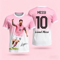 2026 Nauji Messi 10 numerio futbolo marškinėliai Vaikams T-shirt 3D futbolo T-shirt Vasaros mada Atminimo Laisvalaikio Sportinis Viršus 140 pink