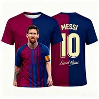 2026 Nauji Messi 10 numerio futbolo marškinėliai Vaikams T-shirt 3D futbolo T-shirt Vasaros mada Atminimo Laisvalaikio Sportinis Viršus 150 brown