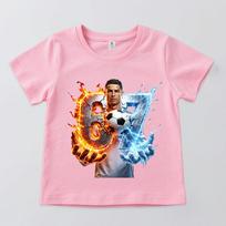CR7 Ronaldo 67 rašto spaudinio vaikiški marškinėliai Laisvalaikio vaikiški drabužiai berniukams ir mergaitėms 110 pink