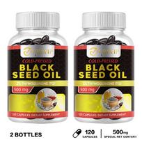GREVIP - 500mg Black Seed Oil - Contains 2% Thyquinone - For healthy hair, joints, nails, and skin 120*2
