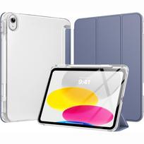 Case For iPad 10th 11th A16 11'' 10.9'' PU Leather Flip Magnetic Stand Cases Clear Crystal Tablet Case With Pen Slot iPad 11th 2025 A16 gray