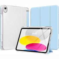 Case For iPad 10th 11th A16 11'' 10.9'' PU Leather Flip Magnetic Stand Cases Clear Crystal Tablet Case With Pen Slot iPad 11th 2025 A16 white