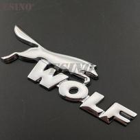 3D vilko lenktyninio automobilio bagažinės cinko lydinio emblema Galinės kėbulo dalies bagažinės dangčio priedai Lipdukas stiliaus ženklelis Ford Focus ST Mustang GT sidabras