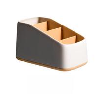 Remote Control Holder Storage Box TV Remote Control Phone Trapezoidal Storage Box Stationery Organizer Hotel Storage Supplies gray