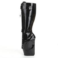 Moteriški baleto batai 18 cm aukšto pleišto kulno be kulno su užtrauktuku užsegami raišteliai Seksualūs pakabinimo batai Unisex batai iki kelių 41 juoda
