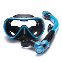 Nesandarus nardymo rinkinys nuo rasojimo plaukimo nardymo akinių akiniai su Easy Breath Dry Snorkel šviesiai mėlyna spalva