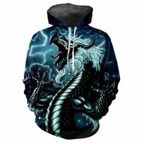 Kiniško drakono rašto 3D Harajuku spausdintas animacinis anime šaunus ir stilingas avangardinis vyriškas minkštas patogus naujos bangos džemperis viršus 5XL gray