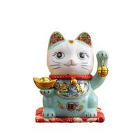 5 colių keraminė „Maneki Neko Lucky Cat“ pinigų dėžutė „Fortune“ spalvota katė „Piggy Bank“ namų dekoravimo dovana feng shui figūrėlė mėlyna