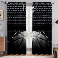 2 vnt. Šaunios 3D spausdintos krepšinio užuolaidos „Slam Dunk“ varžybos Svetainė Berniukų kambarys Dekoratyvinės užuolaidos Skalbiamos mašinoje W50xH130(CM)x2PCS&Rod pocket