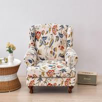 Klasikinės sparnuotosios fotelio užvalkalas: Visas užvalkalas, Elastingas audinys, Sutvirtinamas raišteliu, Tinka vienvietei sofai 2pcs/set gray