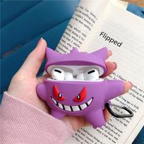 Pokemon Violetinė Gengar Smūgiams Atsparus Apsauginis Ausinių Silikoninis Dangtelis Airpods Pro 2 Dėklui/Airpods 1/2/3 Dėklui Vaikams Mergaitėms for airpods 4 2024