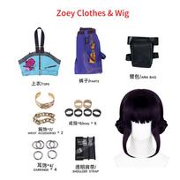 Demonų medžiotojų Zoey Cosplay kostiumas KPop idolės Zoey Cosplay perukas Moterų vaidmenų žaidimo vakarėlio karnavalo apranga Helovino kostiumai 130cm black