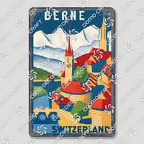 Šveicarijos Peizažas Plaketas Skardos Ženklas Metalo Plakatas Ciurichas Montrė Rigi Alpės Metalinės Plokštės Retro Sienų Dekoras Kavinė Svetainė Namai 20x30cm
