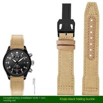 20mm 21mm 22mm Nailoninė laikrodžio apyrankė IWC Universaliam Pilotui Mark 18 Spitfire Fighter Portugalijos serijai Drobės laikrodžio dirželis Apyrankė 22mm black