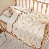 Doudou kūdikio pledas: Lengvas pavasario/rudens vystyklas ir darželio pledas naujagimiams 100x100 cm beige