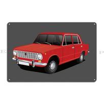 Vaz 2101 Lada 1200 Raudonas AvtoVAZ 2013 Metalinė Plokštelė Vakarėlio Personažas Svetainės Plokštelės Tapyba Skardinis Ženklas Plakatas 30x40cm(11.8x15.7inch) red