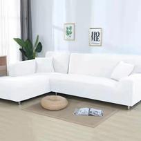Vienspalviai sofos užvalkalai svetainei Elastingas sofos užvalkalas L formos kampinis sofos užvalkalas Slipcover kėdės apsauga 1/2/3/4 sėdynė 1-seat 90-140cm white