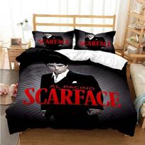 3D Spausdintas Tony Montana Scarfaces Patalynės Komplektas =Vienvietis Karalienės Dydis Antklodės Užvalkalas Pagalvės Užvalkalas Antklodės Užvalkalas Rinkinys Berniukams Suaugusioms Mergaitėms 70x133cm 3pcs black