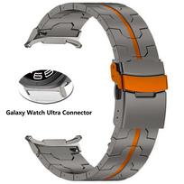 Metalinis titano dirželis Samsung Galaxy Watch Ultra 47mm, prabangus titano dirželis be tarpų GALAXY 47MM ULTRA, lenkta galo apyrankė Galaxy Ultra 47mm gray