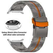 Metalinis titano dirželis Samsung Galaxy Watch Ultra 47mm, prabangus titano dirželis be tarpų GALAXY 47MM ULTRA, lenkta galo apyrankė Galaxy Ultra 47mm gray