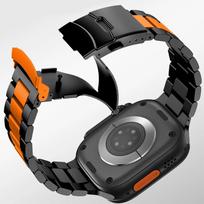 Juoda oranžinė apyrankė Apple Watch Ultra 49mm Series 10 46mm, prabangi vyriška apyrankė Series 9 8 7 6 5 4 SE 49mm 46mm 45mm 44mm 49mm 46mm 45mm 44mm black