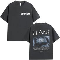 Reperis Eminem Stans Albumas 2025 Grafinis Marškinėlis Vyriški Hip Hop Vintage Trumpomis Rankovėmis Marškinėliai Unisex Laisvi Gotikiniai Drabužiai Marškinėlis L gray