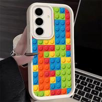 Telefono dėklas, skirtas Samsung Galaxy A17 A16 A15 A14 A13, madingas kaladėlių raštas A56 A36 A26 A55 A35 A25 A54 A34 A24 A53 A33 A2 Samsung A55