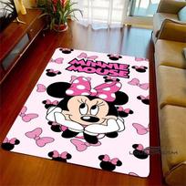 Mielas rožinis Minnie Mouse animacinis kilimėlis, tinkamas svetainei, miegamajam, virtuvei, koridoriui, neslystantis vaikų grindų kilimėlis, 60x90cm black
